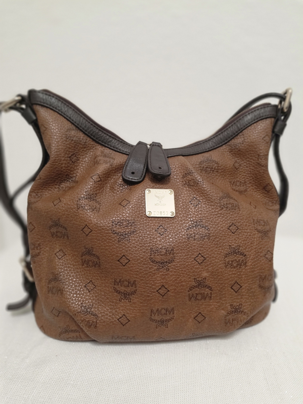 Authentic mcm visetos Cognac Hobo bag
